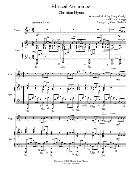 Blessed Assurance Sacred Violin And Piano Page 2