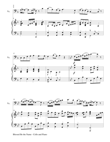 Blessed Be The Name Duet Cello And Piano Score And Parts Page 2