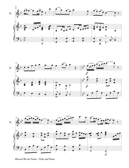 Blessed Be The Name Duet Flute And Piano Score And Parts Page 2