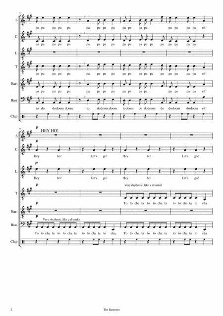 Blitzkrieg Bop Hey Ho Lets Go For Choir Satb Ttbb Sattbb Page 2