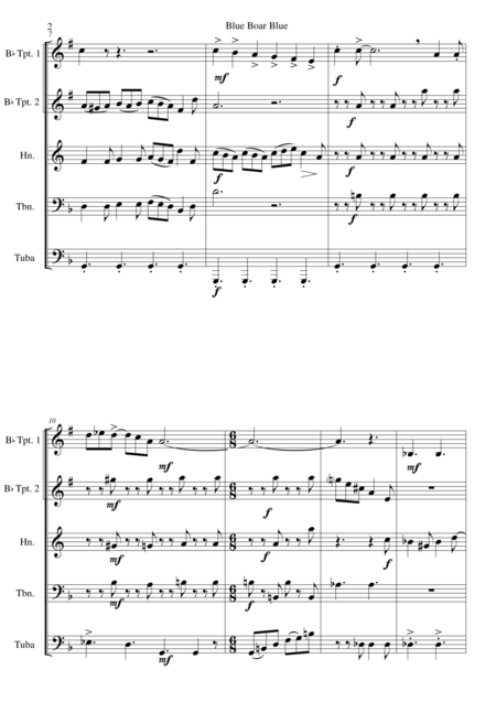 Blue Boar Blue For Brass Quintet Page 2