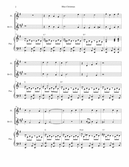 Blue Christmas Duet For Flute And Bb Clarinet Page 2