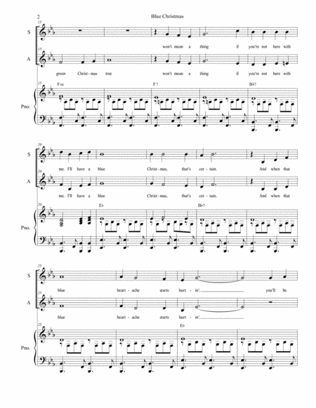 Blue Christmas Duet For Soprano And Alto Solo Page 2