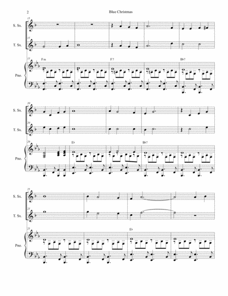 Blue Christmas Duet For Soprano And Tenor Saxophone Page 2