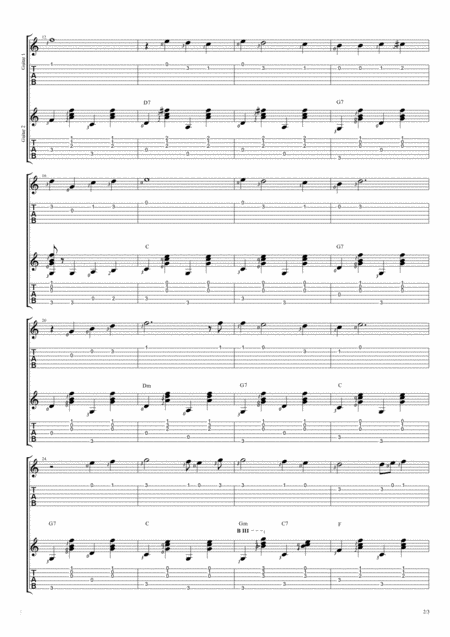Blue Christmas Variation 1 Duet Guitar Tablature Page 2