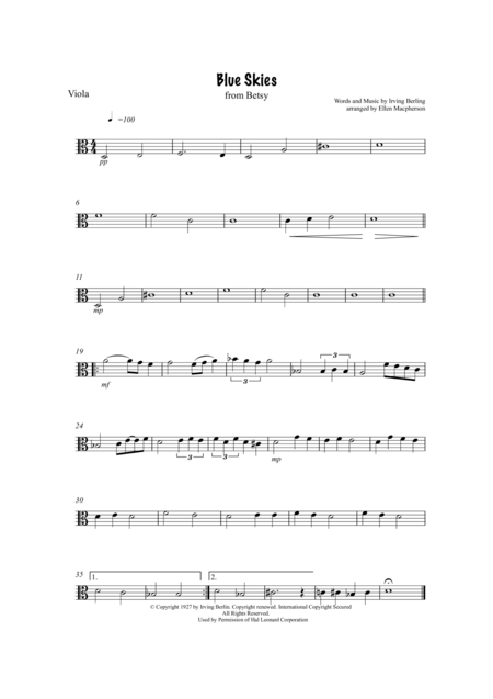 Blue Skies String Trio Page 2