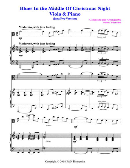 Blues In The Middle Of Christmas Night Piano Background For Viola And Piano Video Page 2