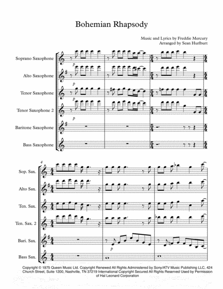 Bohemian Rhapsody For Saxophone Sextet Page 2