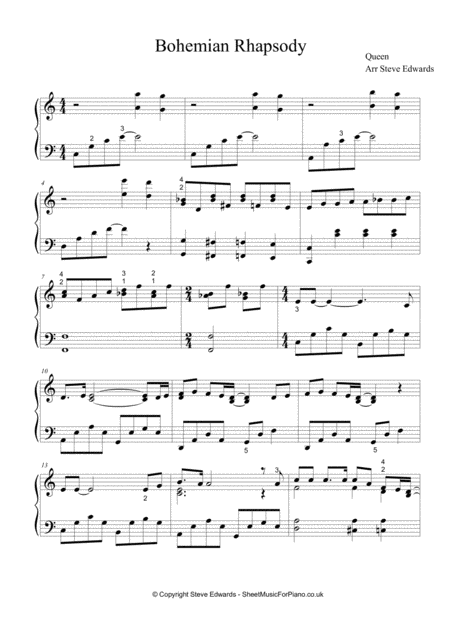 Bohemian Rhapsody Piano Solo Easy Page 2
