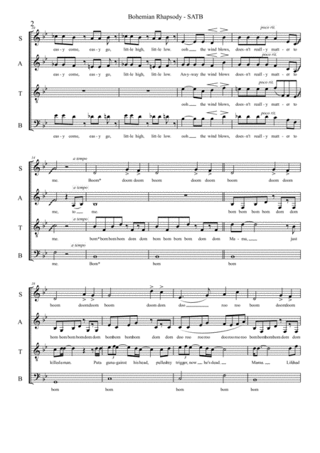 Bohemian Rhapsody Satb A Capella Page 2