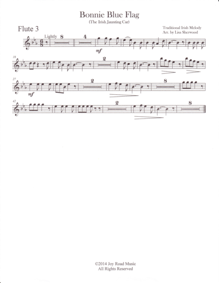 Bonnie Blue Flag For Three Flutes And Piano Opt 3 Clarinets Page 2