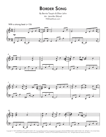Border Song Intermediate Piano Page 2