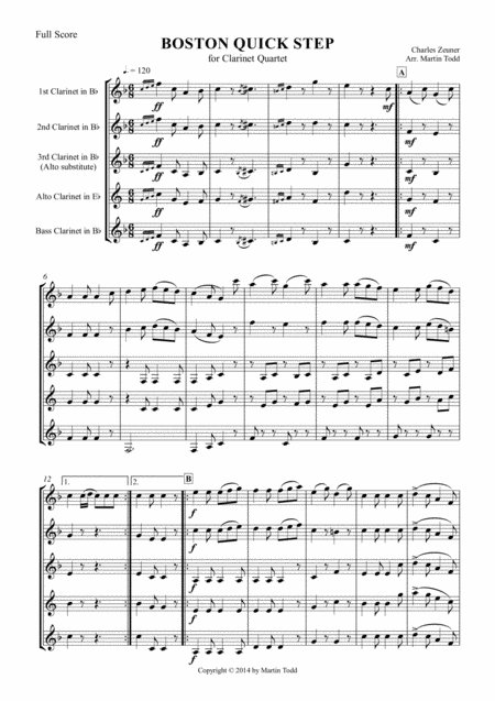 Boston Quick Step For Clarinet Quartet Page 2