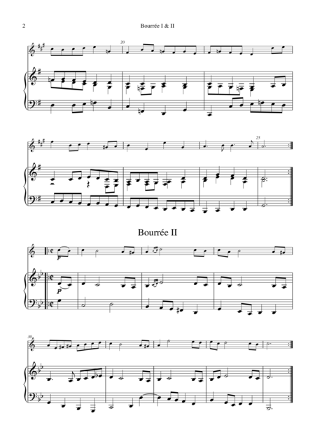 Bourree 1 2 From Suite No 1 Bwv 1066 For Clarinet In Bb And Piano Page 2