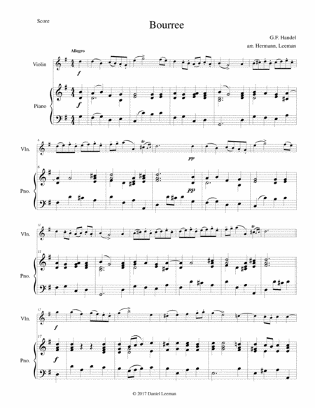 Bourree For Violin Piano Page 2