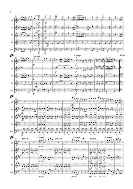 Brahms Hungarian Dance Ungarischer Tannz No 5 Wind Quintet Page 2