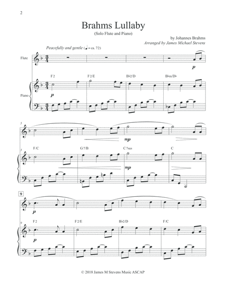 Brahms Lullaby Flute Piano Page 2