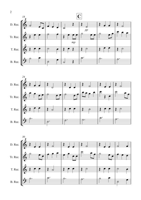 Brahms Lullaby For Recorder Quartet Page 2