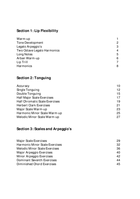 Brass Basics Trumpet Practice Book Page 2