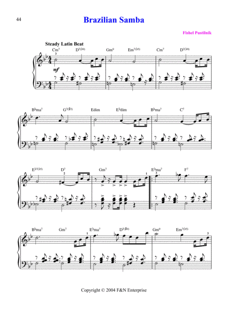 Brazilian Samba For Piano Page 2