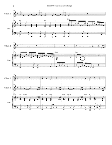 Breath Of Heaven Marys Song Duet For C Instruments Page 2