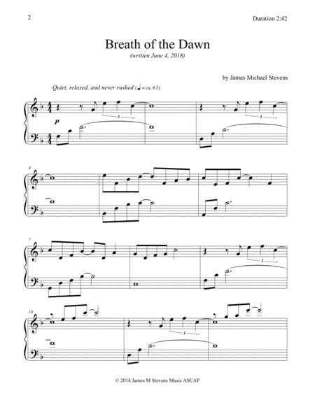 Breath Of The Dawn Beautiful Piano Page 2