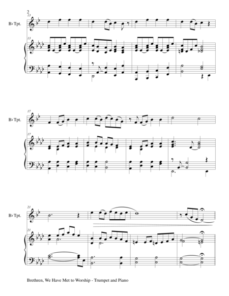 Brethren We Have Met To Worship Duet Bb Trumpet And Piano Score And Parts Page 2