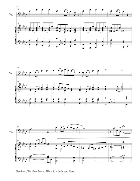 Brethren We Have Met To Worship Duet Cello And Piano Score And Parts Page 2