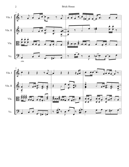 Brick House Jazz String Quartet Page 2