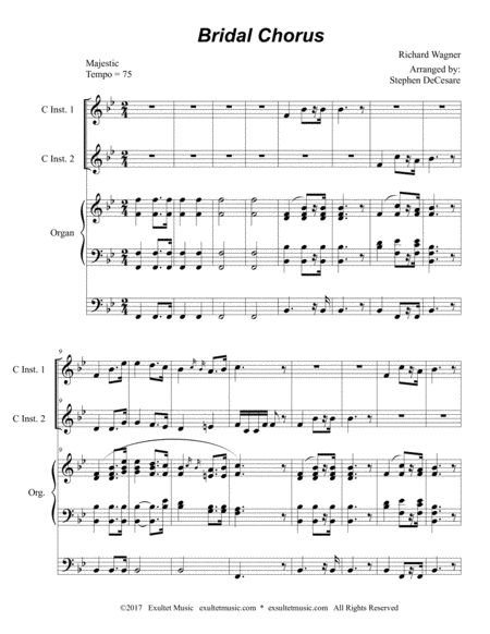 Bridal Chorus Duet For C Instruments Organ Accompaniment Page 2