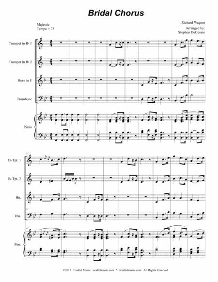 Bridal Chorus For Brass Quartet Piano Accompaniment Page 2