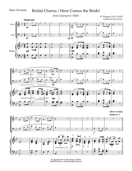Bridal Chorus Here Comes The Bride Easy For Piano Trio Page 2