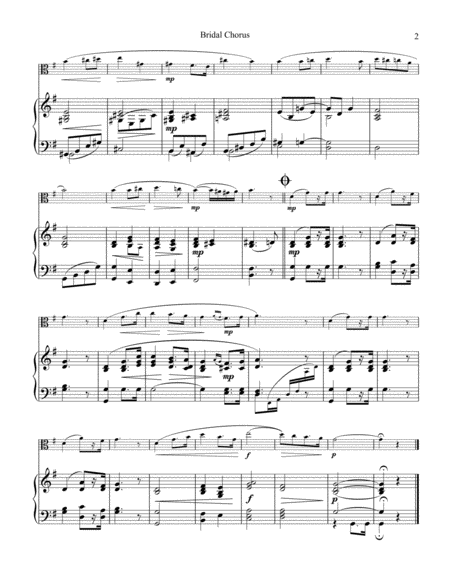 Bridal Chorus Here Comes The Bride For Viola And Easy Piano G Major Page 2