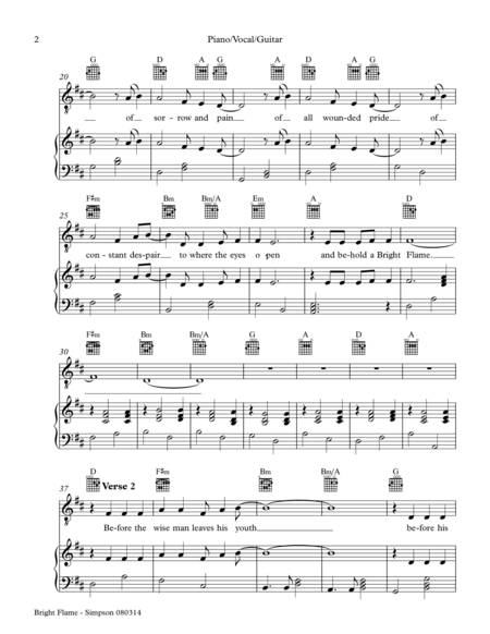 Bright Flame Piano Vocal Guitar Page 2