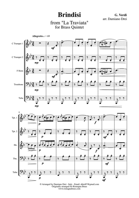 Brindisi From Traviata Brass Quintet Page 2