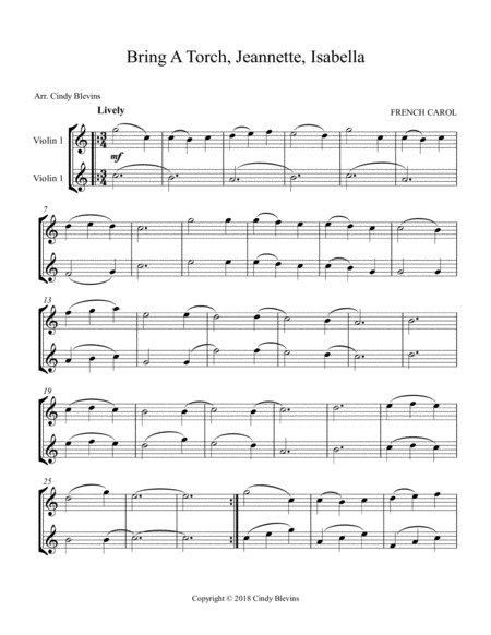 Bring A Torch Jeannette Isabella For Violin Duet Page 2