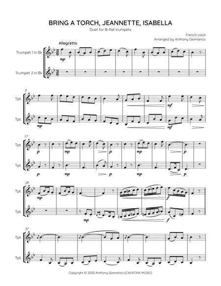 Bring A Torch Jeannette Isabella Trumpet Duet Page 2