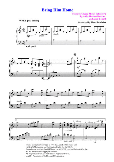 Bring Him Home For Piano Page 2