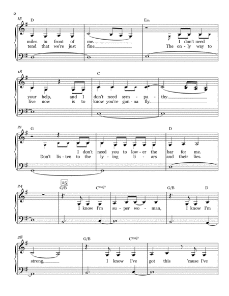 Broken Beautiful Easy Piano Page 2