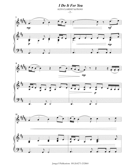 Bryan Adams Everything I Do I Do It For You For Alto Clarinet Piano Page 2