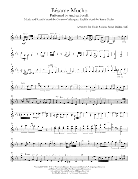 Bsame Mucho For Violin Solo Page 2