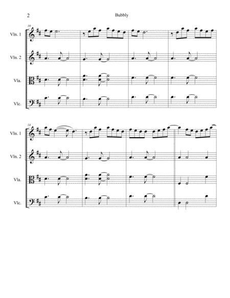 Bubbly For String Quartet Easy Intermediate Page 2