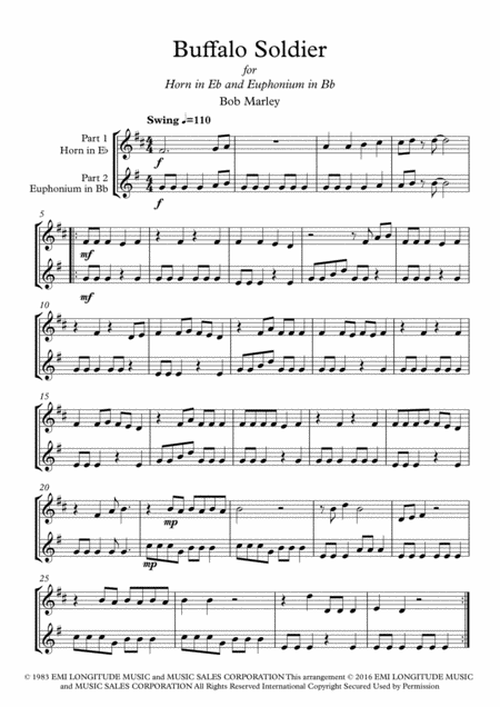 Buffalo Soldier Duet For Tenor Horn In Eb And Euphonium Page 2
