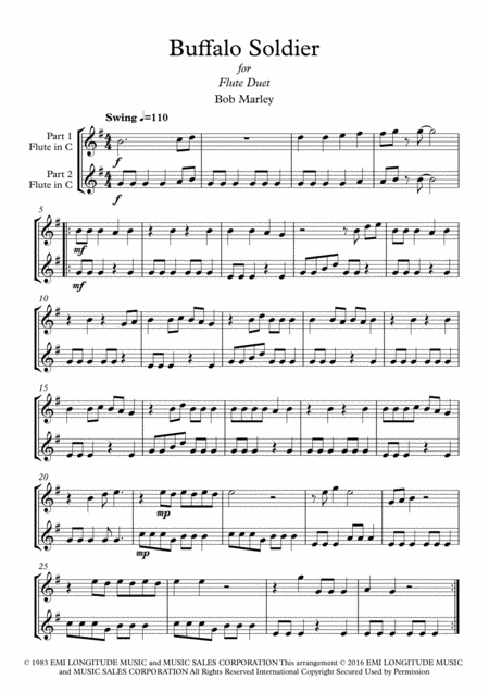 Buffalo Soldier Flute Duet Page 2