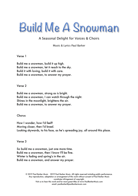 Build Me A Snowman Vocal Score Page 2
