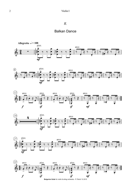 Bulgarian Suite For Violin And 13 Strings Violin Solo Part Page 2