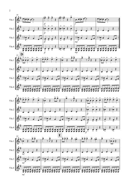 Burnies Blues For Violin Quartet Page 2