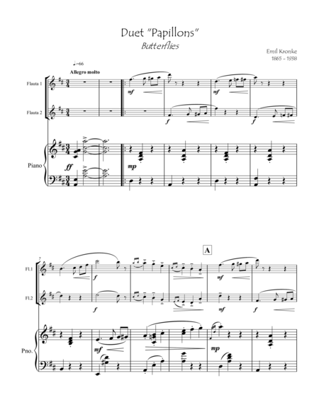 Butterflies For Two Flutes Piano Page 2