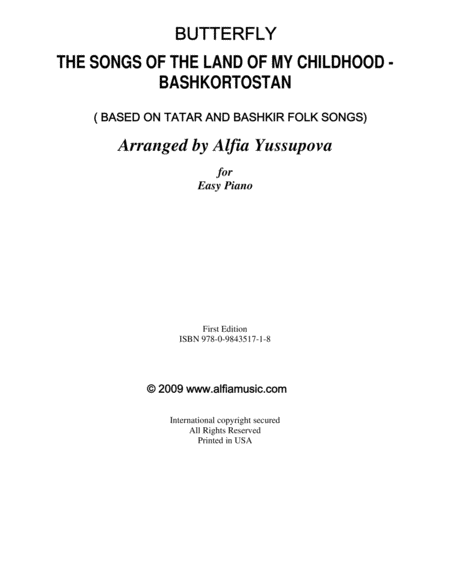 Butterfly Kubyalyagem From The Songs Of The Land Of My Childhood Bashkortostan Musical Arrangements Based On Bashkir And Tatar Traditional Melodies Page 2