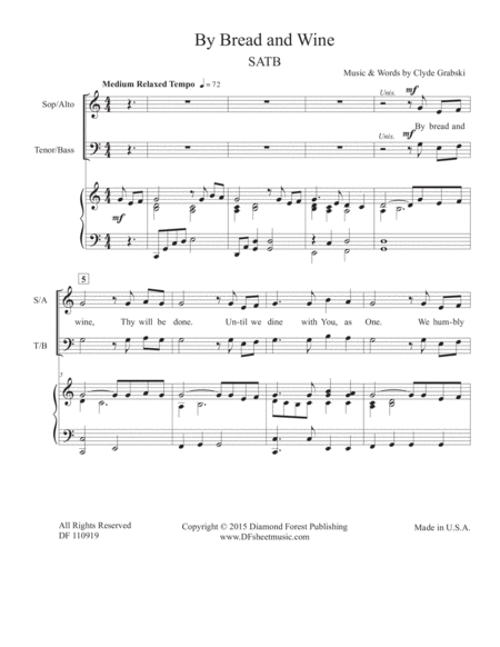 By Bread And Wine Satb Choir Inspiring Communion Or Maunday Thursday Song Easy To Sing Page 2